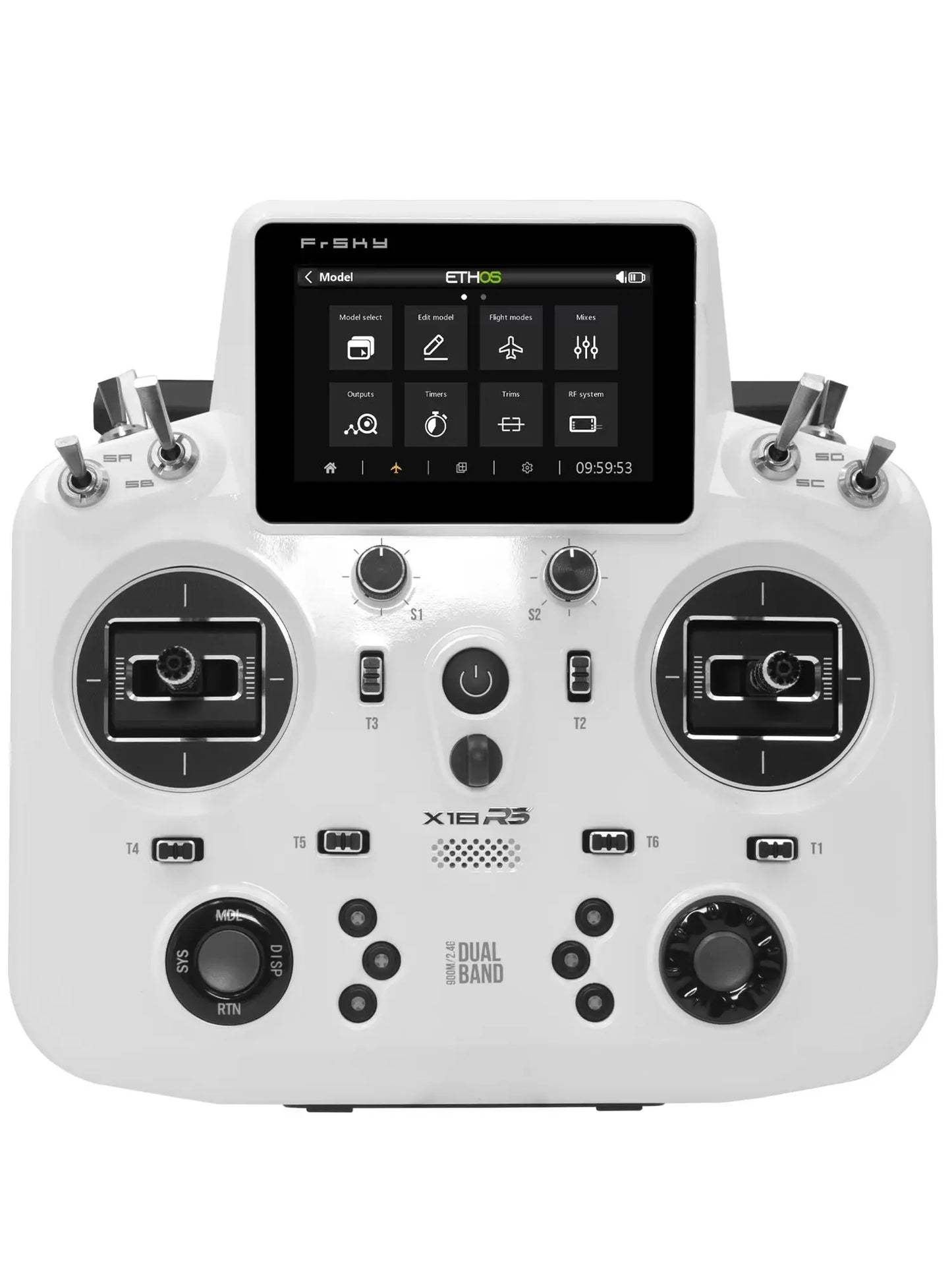 FrSky Tandem X18RS Radio, 24 Channels, LoRa Tuner Technology, for Adults, Two-Way Radio, Chameleon, Ruby Red, Meteorite Grey