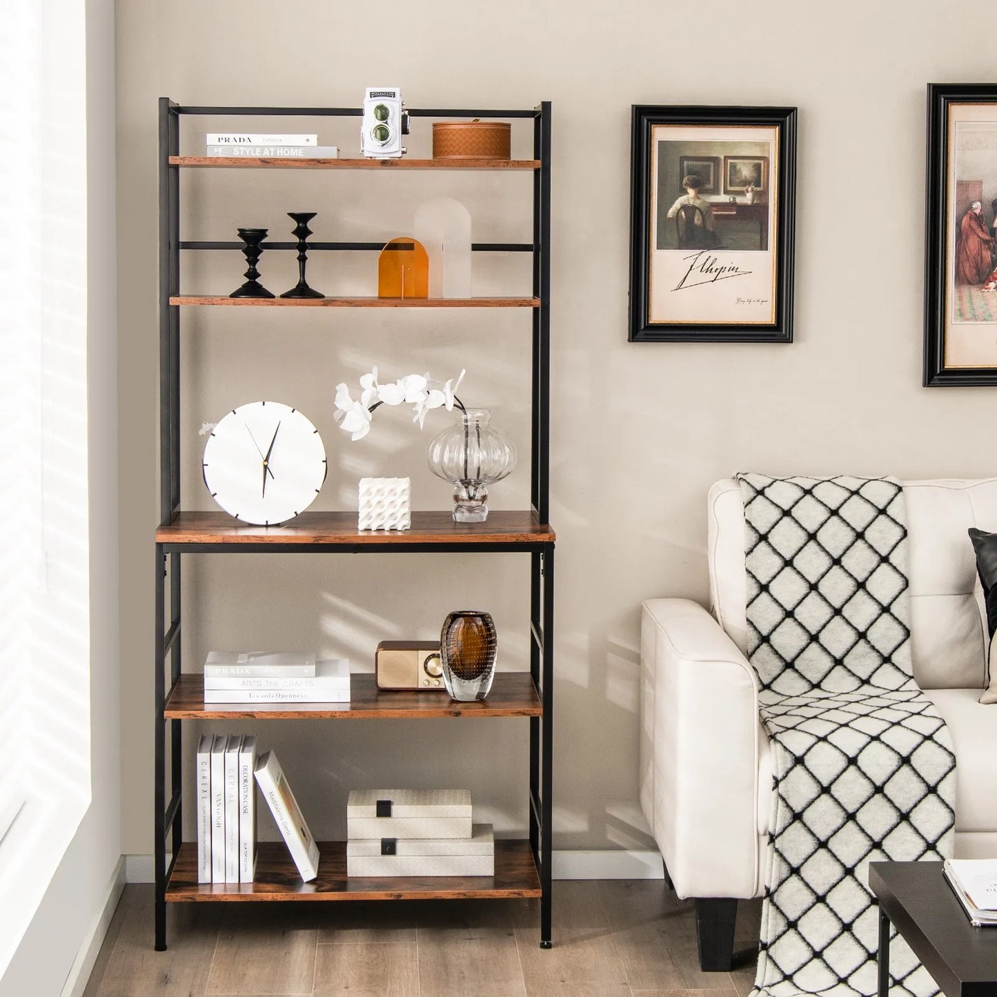 Kitchen 5-Tier Bakers Rack Microwave Stand Utility Storage Shelf Organizer