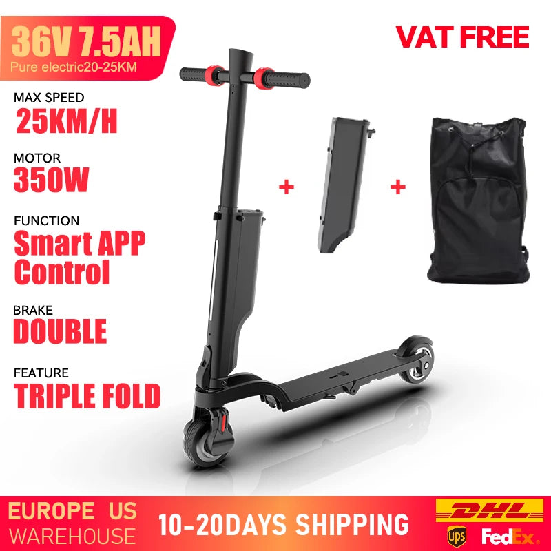 HUANCI X6 electric scooter adults Foldable electric scooters 350W scooters electric 36V 7.5A e scooter Smart APP escooters
