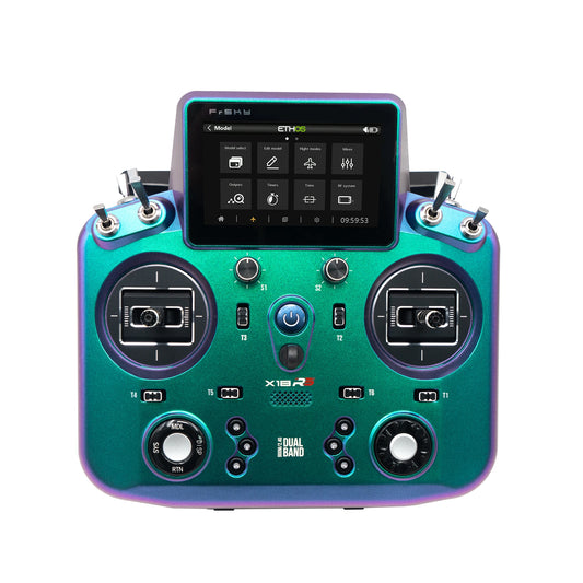 FrSky Tandem X18RS Radio, 24 Channels, LoRa Tuner Technology, for Adults, Two-Way Radio, Chameleon, Ruby Red, Meteorite Grey