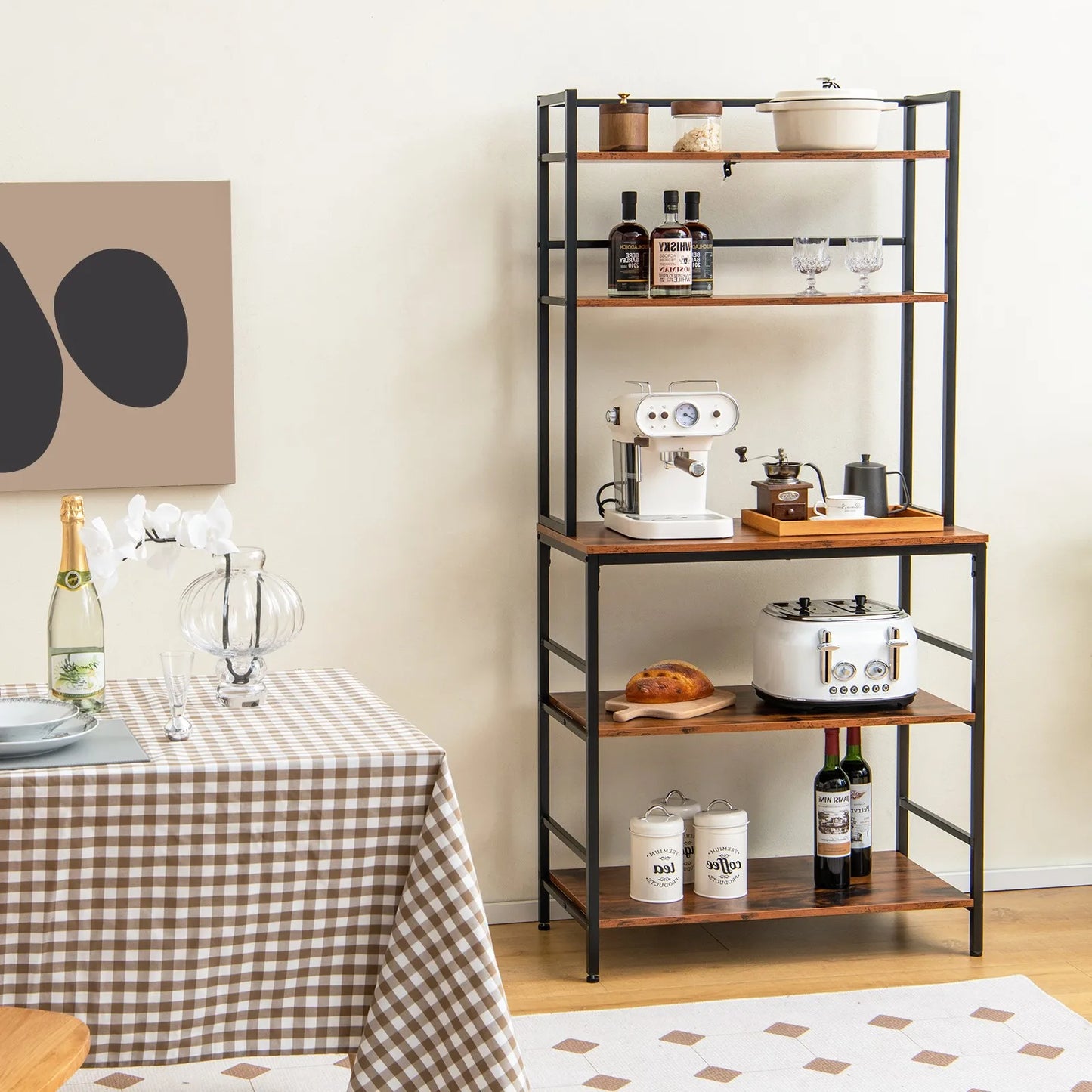 Kitchen 5-Tier Bakers Rack Microwave Stand Utility Storage Shelf Organizer