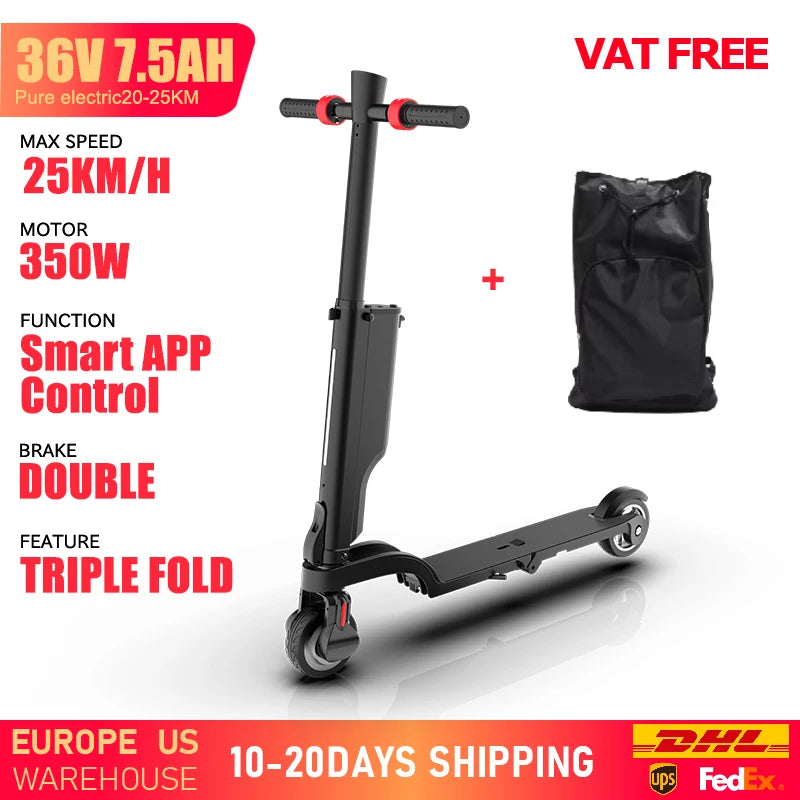 HUANCI X6 electric scooter adults Foldable electric scooters 350W scooters electric 36V 7.5A e scooter Smart APP escooters