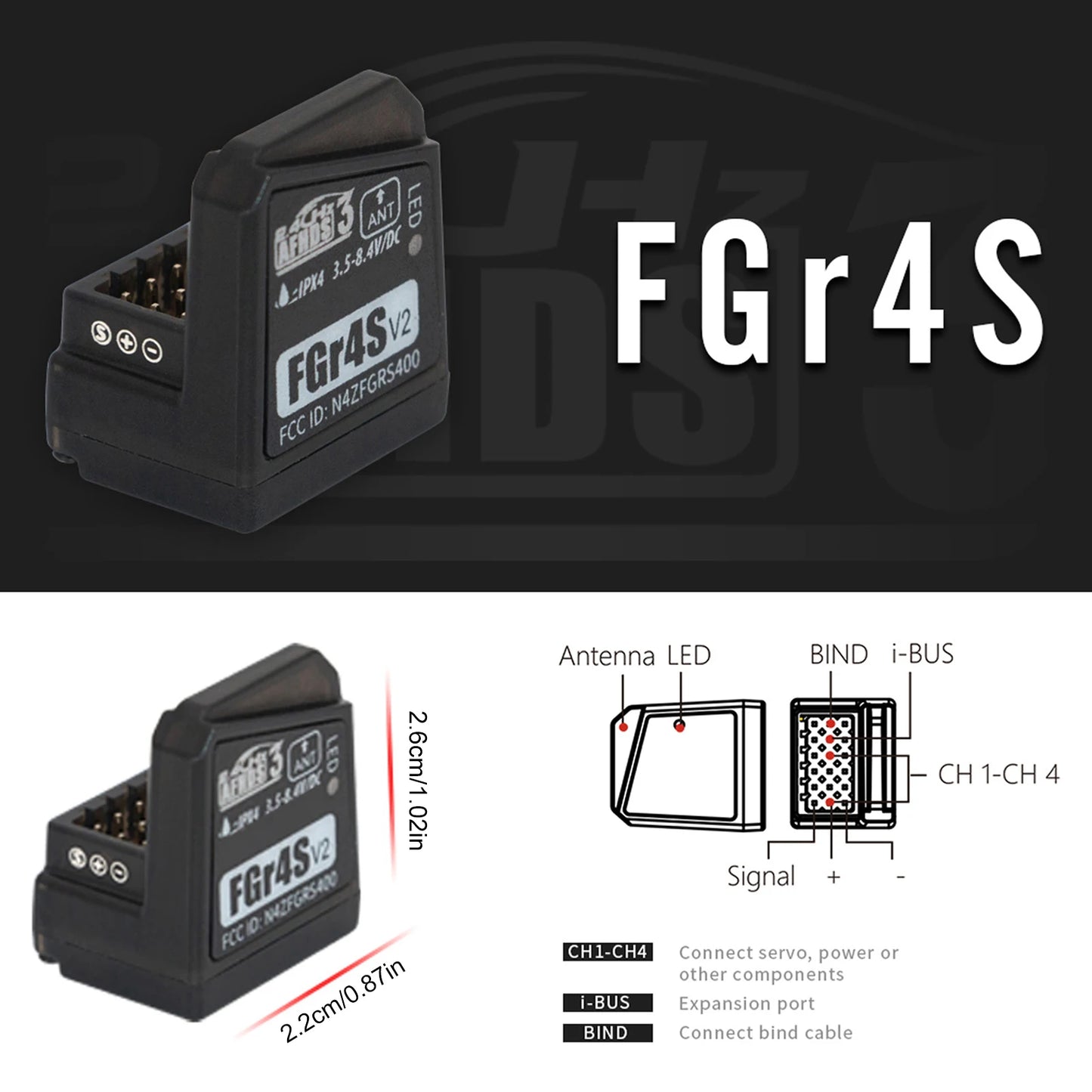 FlySky 2.4G 8CH RC Transmitter with FGR4S Receiver AFHDS 3 Protocol High Precision Remote Controller for RC Car Boat Aircraft